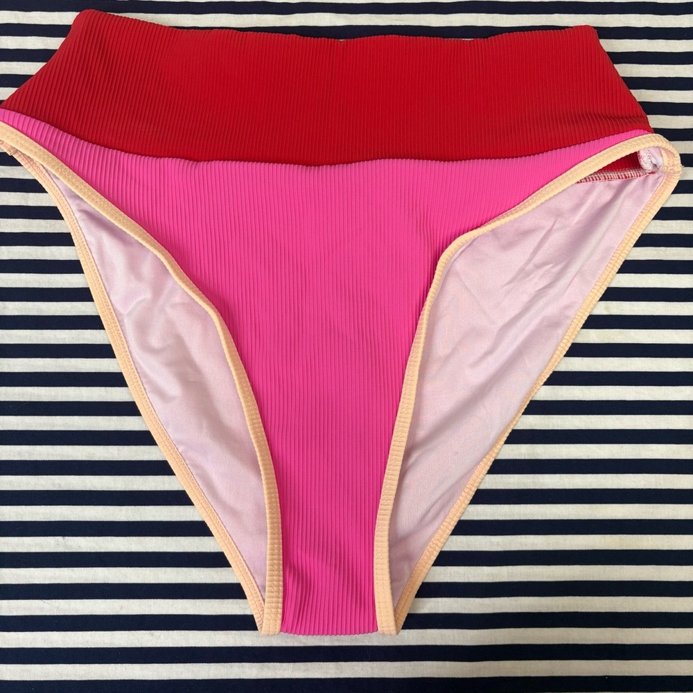 Popvil High Waist Bikini Botton Red Pink Size Medium